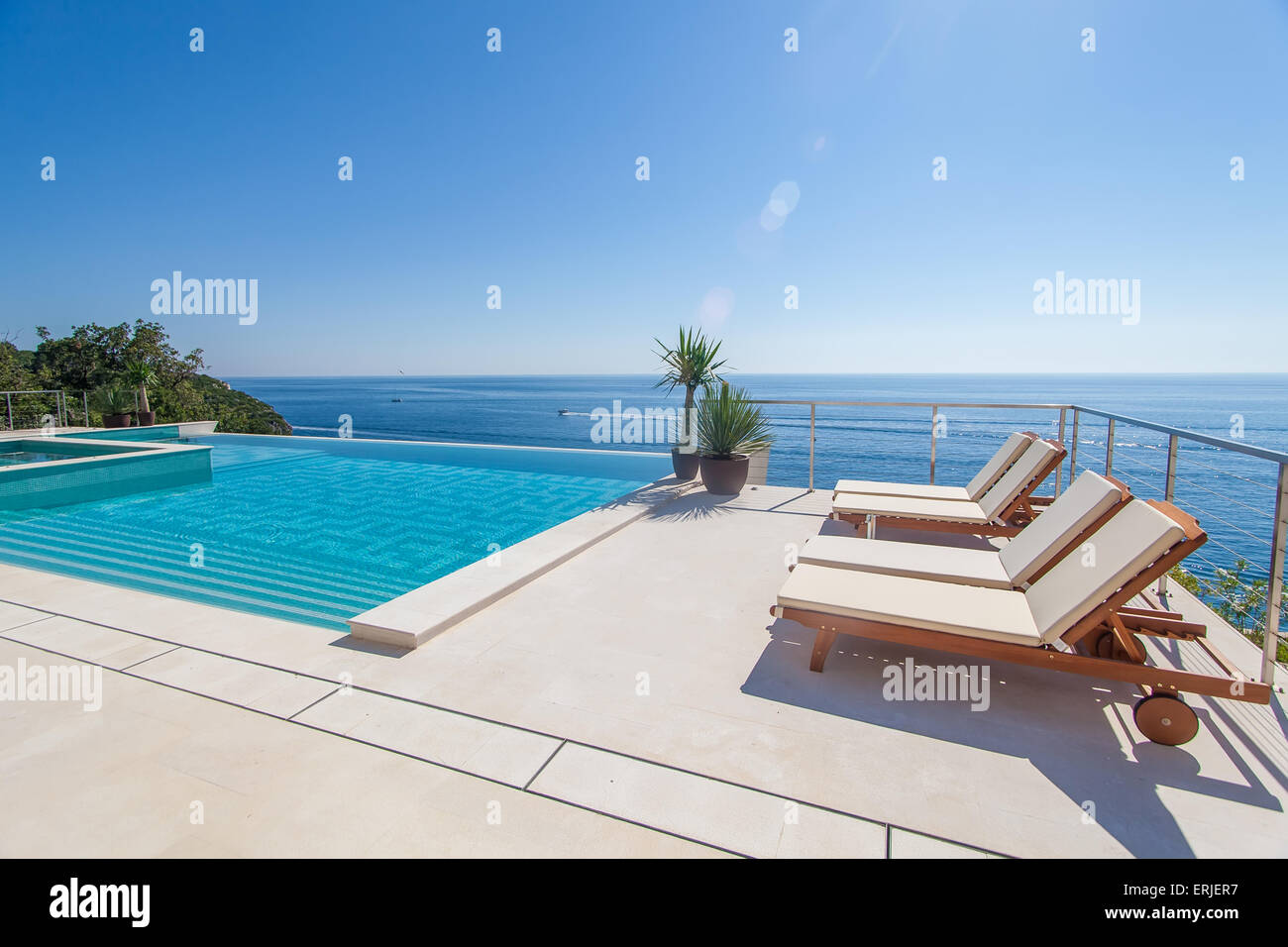 Luxury swimming pool and blue water Stock Photo - Alamy
