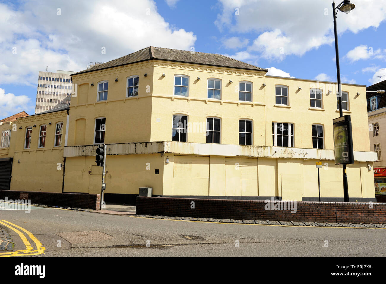Empty and boarded up building in town centre, Walsall, UK Stock Photo