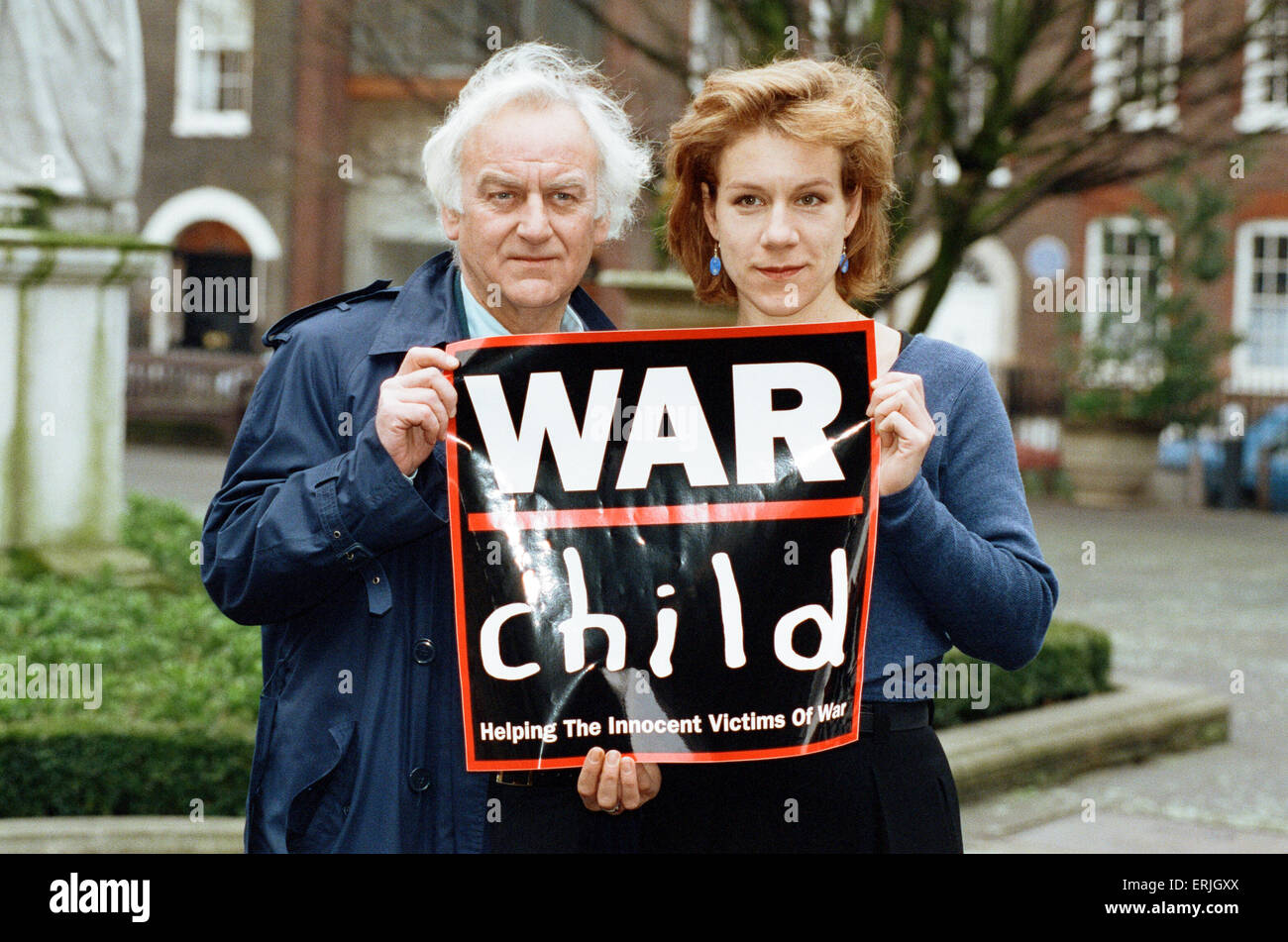 Supporters of the War Child Charity John and Juliet Stevenson. War Child was founded in 1993 by British filmmakers Bill Leeson and David Wilson, when they returned from filming in the war in former Yugoslavia. In 1993 the first War Child convoy with equipment, and food to run a mobile bakery travelled to former Yugoslavia. War Child Netherlands was founded shortly after in 1994 by Willemijn Verloop, when she met Music Therapy professor Nigel Osborne during the war in Bosnia; War Child Holland programmes have since always focussed on psychosocial aid. War Child Canada was founded in 1998 by Sam Stock Photo