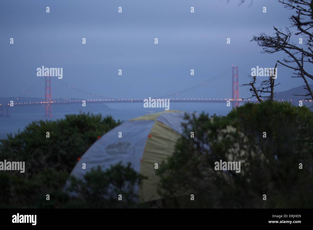 Camping on Angel Island State Park in San Francisco Bay, California