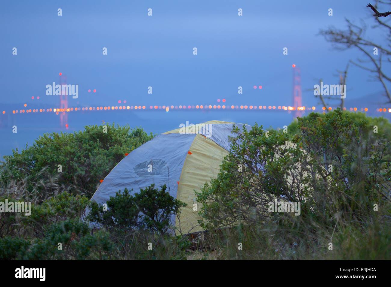 Camping on Angel Island State Park in San Francisco Bay, California
