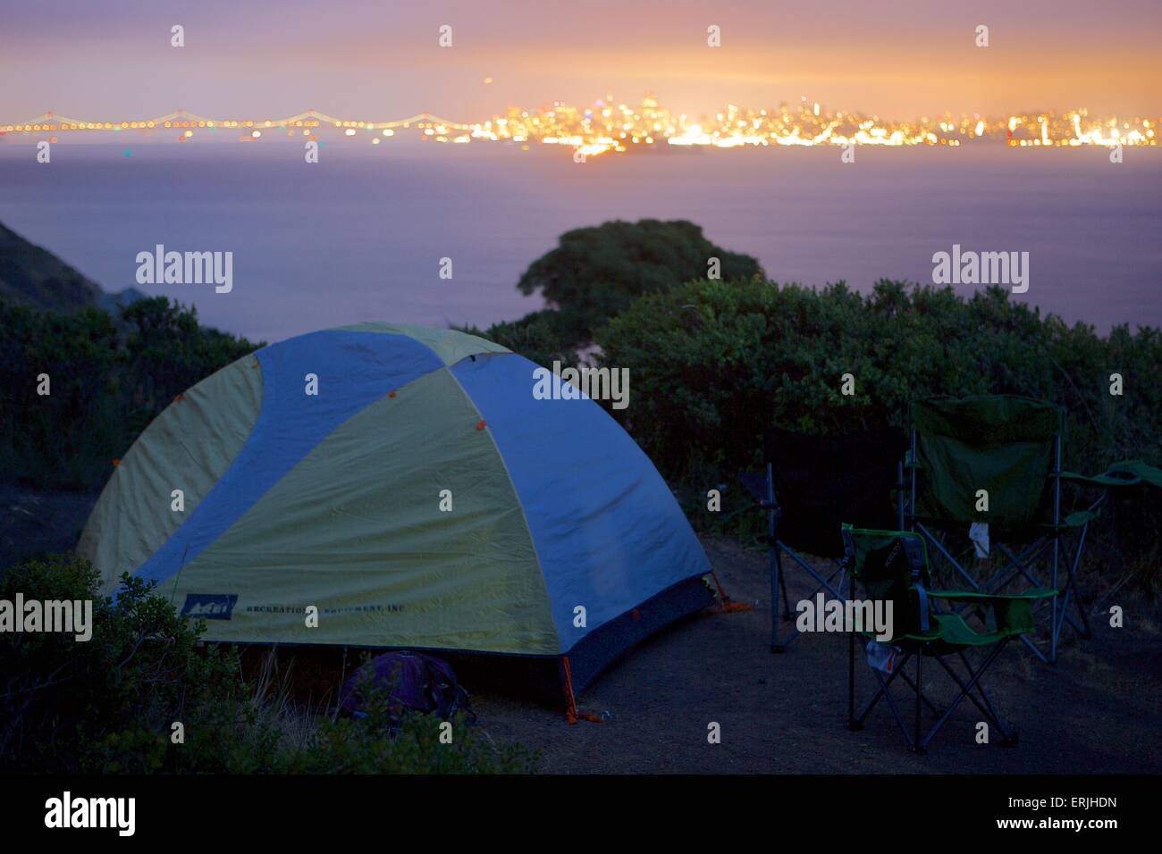 Camping on Angel Island State Park in San Francisco Bay, California