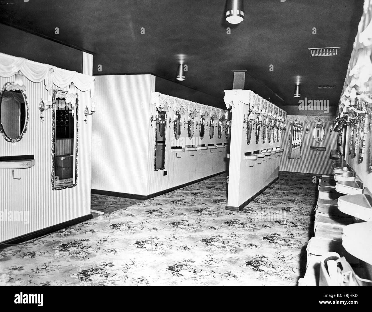 The ladies powder room at the Lacarno Ballroom in Coventry/ Each mirror
