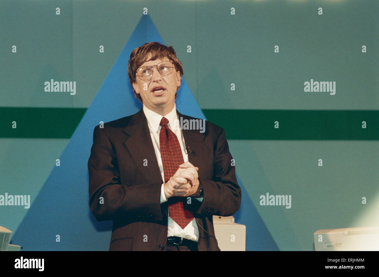 Bill Gates C.E.O. of Microsoft seen here at 'Inside Track 95' event at the N.E.C. to promote the Windows 95 operating system. Friday 17th March 1995 Stock Photo