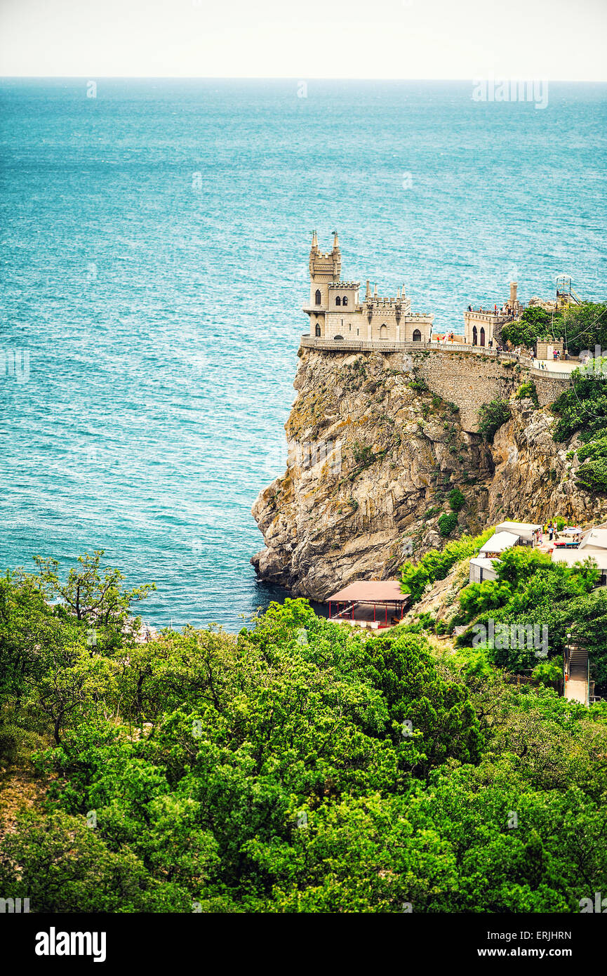 The well-known castle Swallow's Nest near Yalta. Gaspra, Crimea, Russia Stock Photo