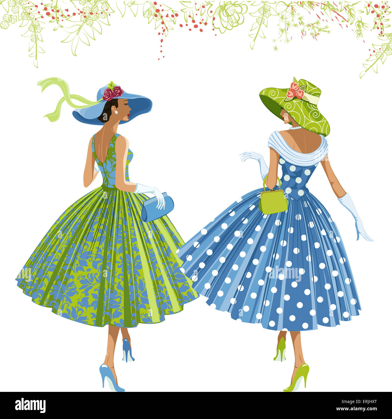 50s fashion women hi-res stock photography and images - Alamy, image size:1300x1390