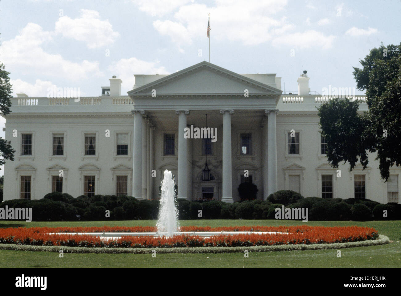 The White House at 1600 Pennsylvania Avenue Northwest, Washington, D.C. Circa 1980. Stock Photo