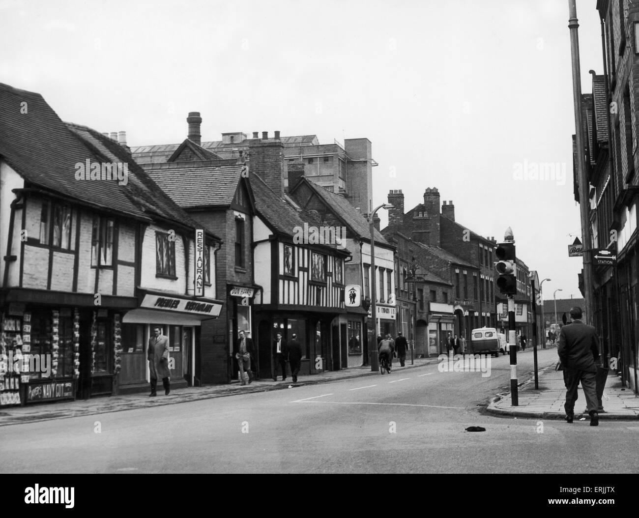 Some of the medieval buildings which are to be preserved when this part of Spon Street is severed by the Ring Road. 29th November 1963 Stock Photo