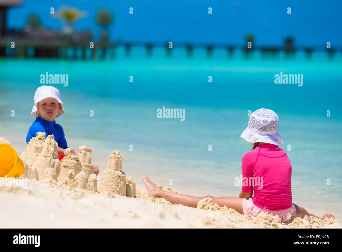 Kids Making Sand Castle Beach High Resolution Stock Photography and ...