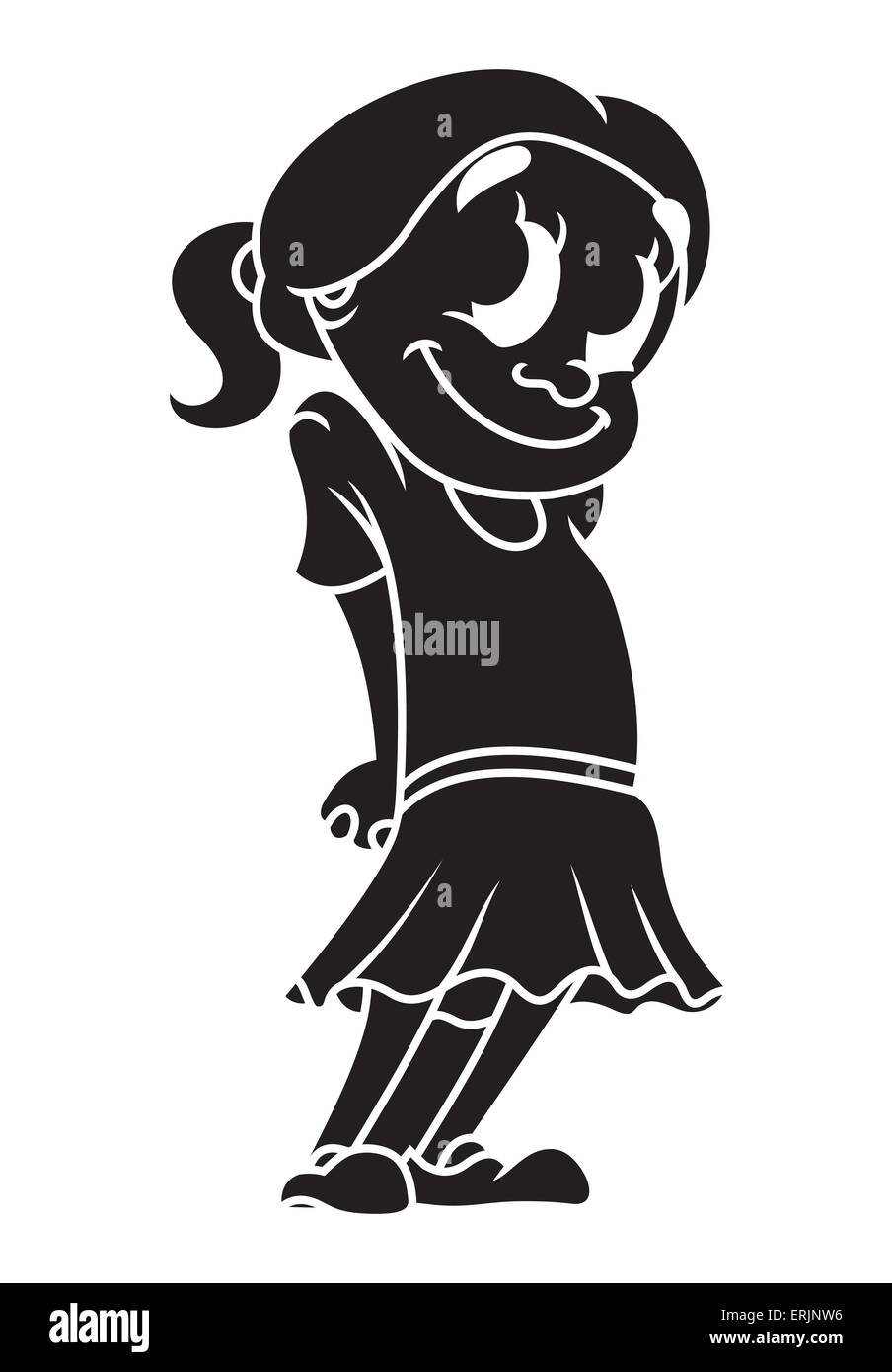 Vector illustration of the cute girl Stock Photo - Alamy