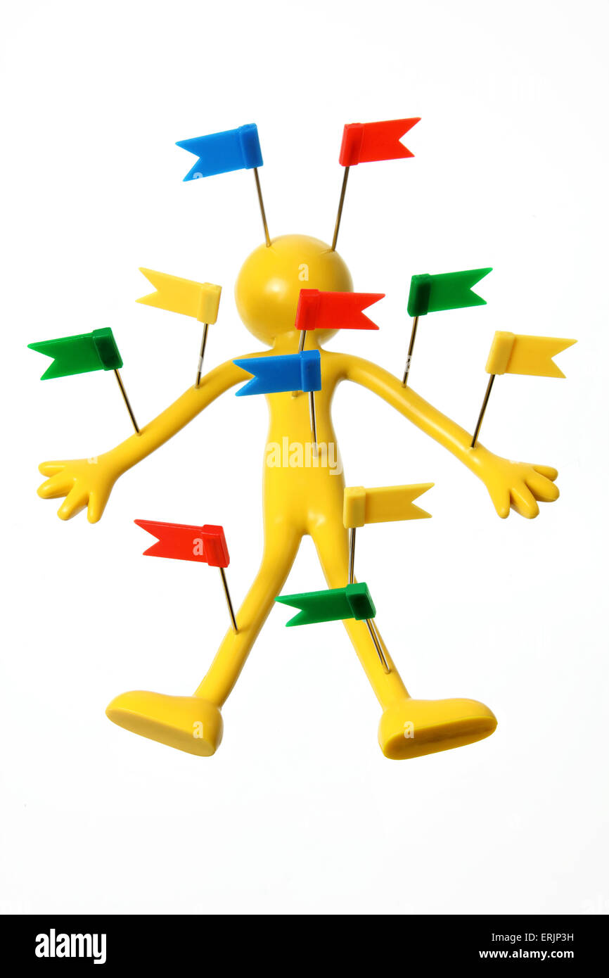 Miniature Figure with Tags Stock Photo