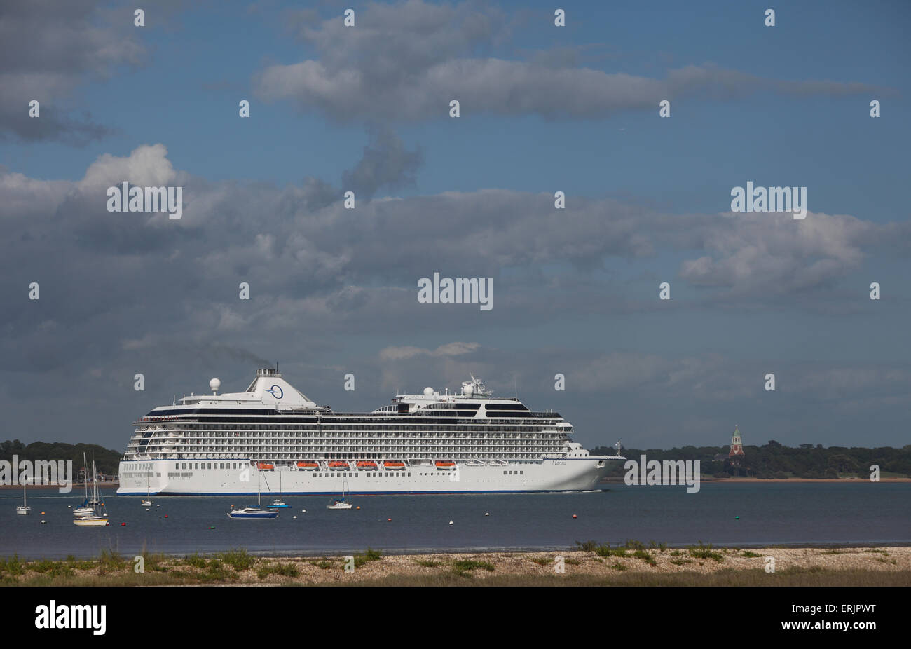 Oceania Cruise ship MS Marina pictured leaving Southampton Stock Photo