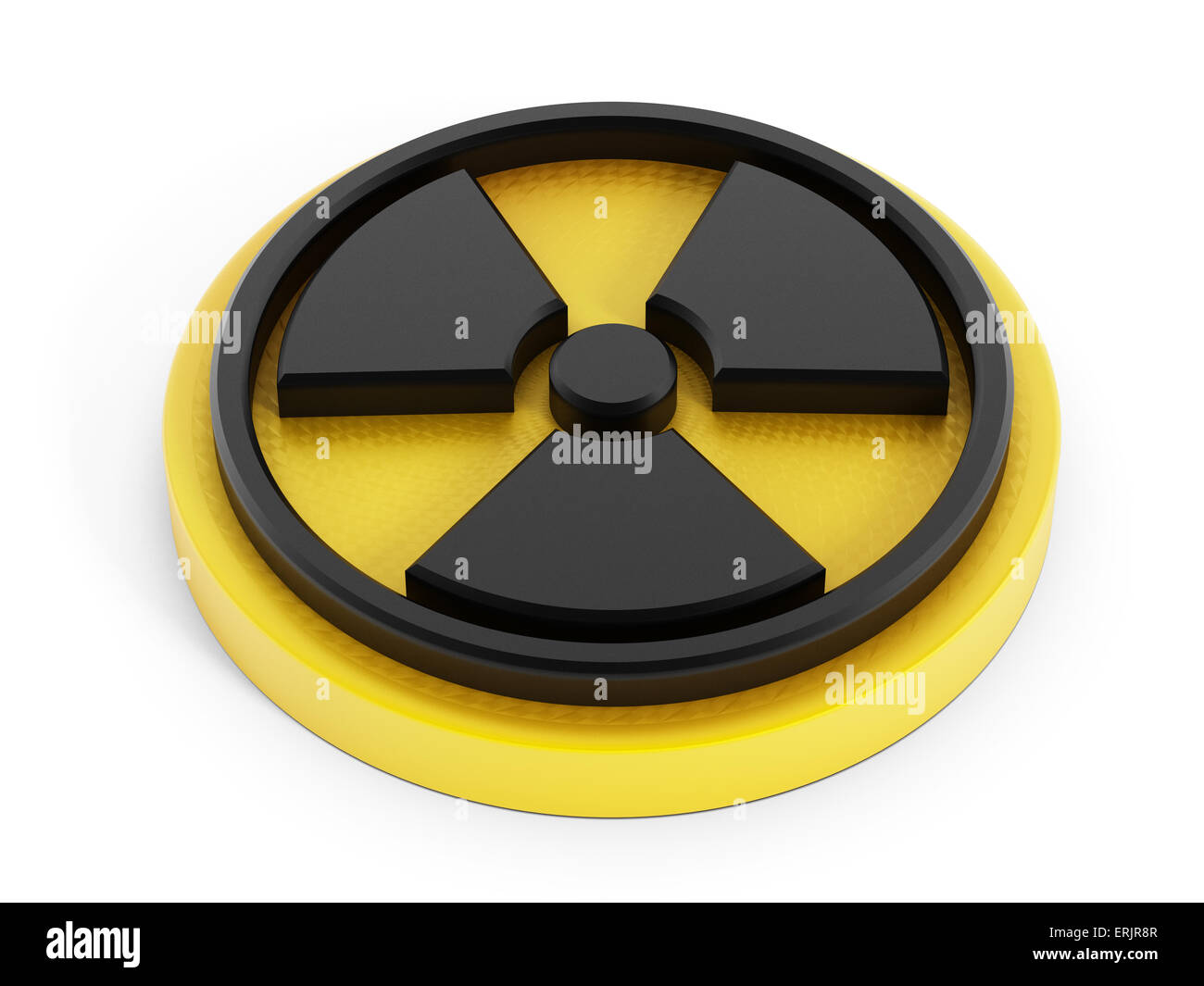 3D radiation sign isolated on white background. Stock Photo