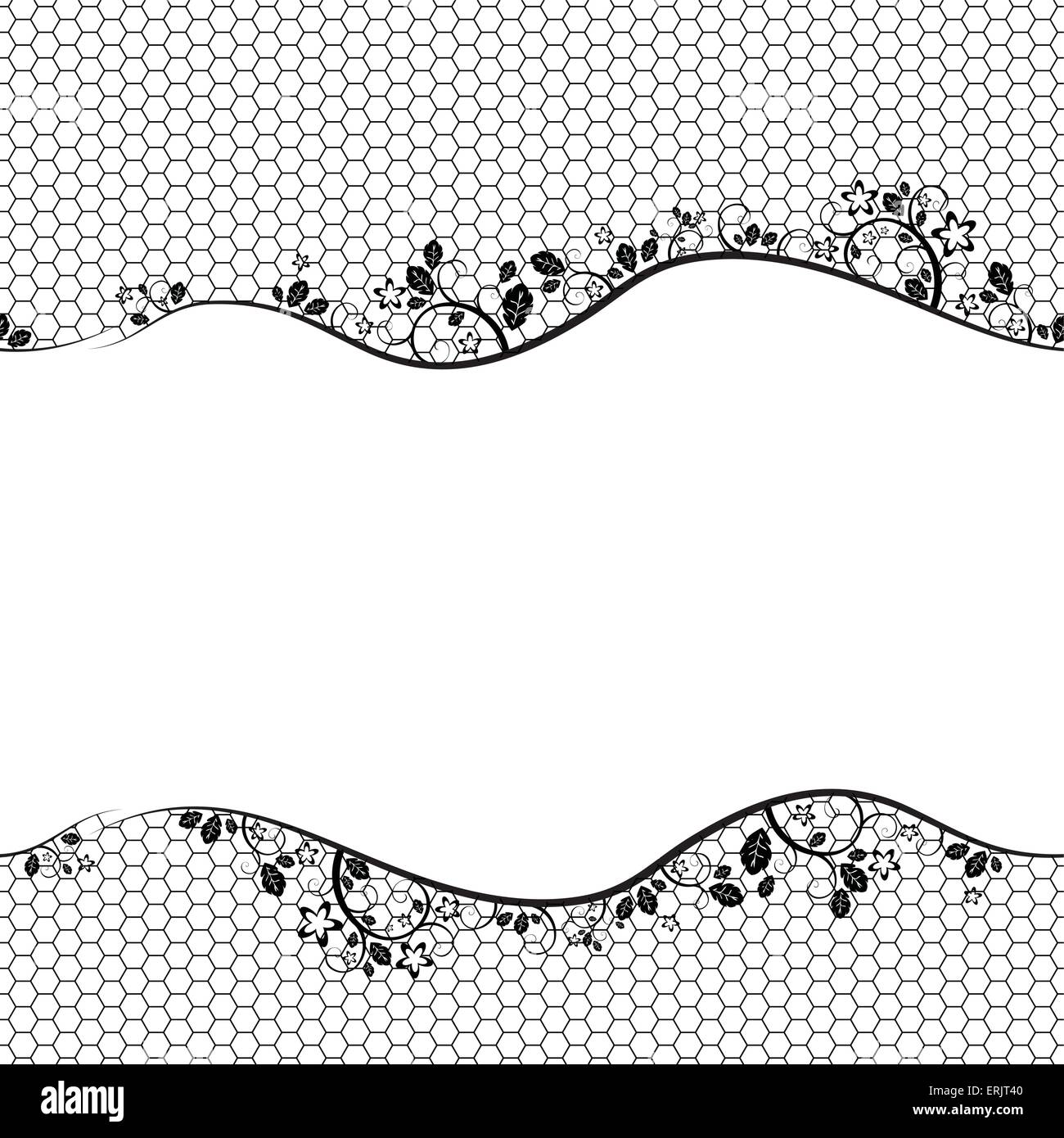 black lace on white background. Vector seamless background Stock Vector ...