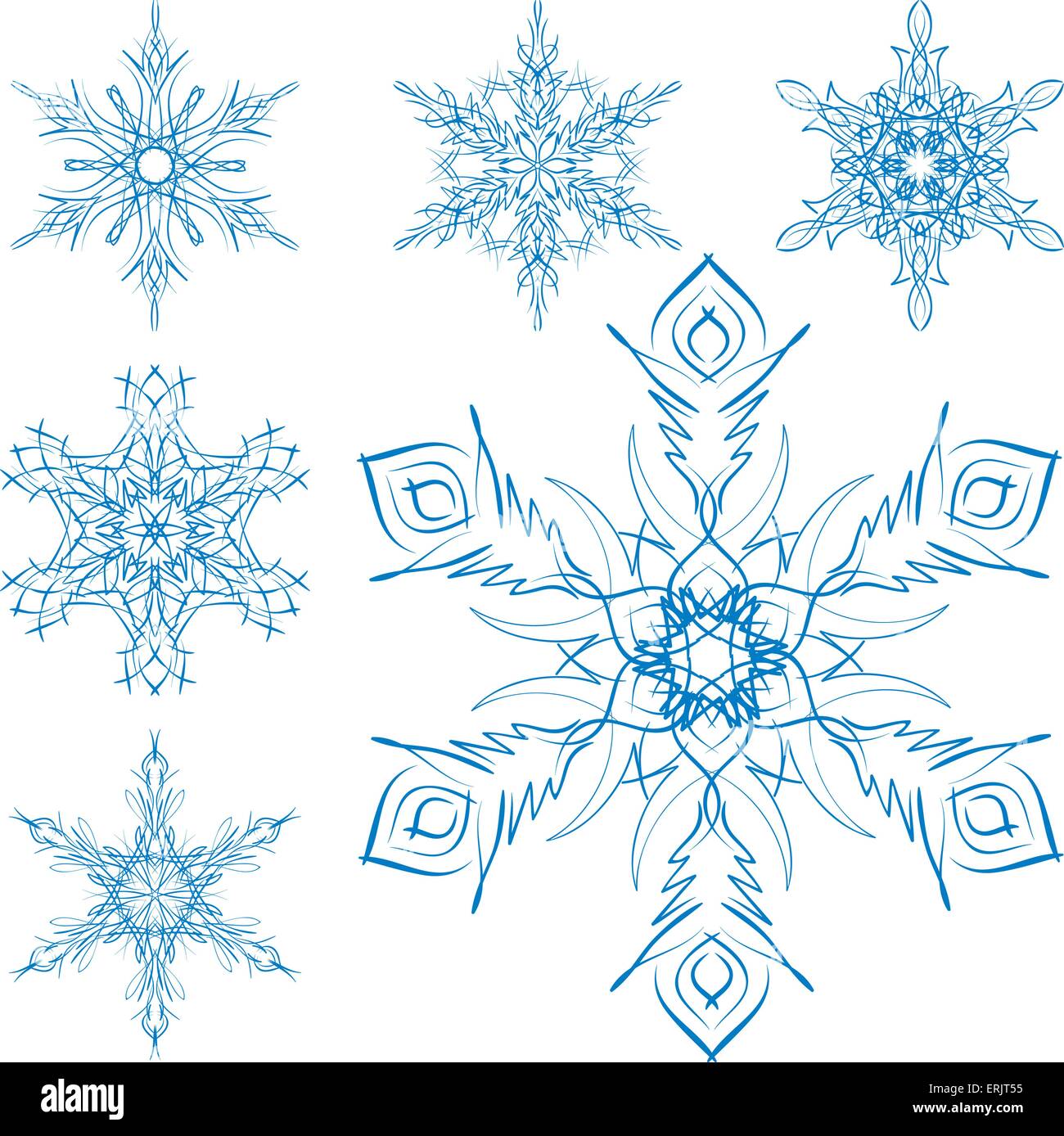 vector set of snowflakes on a white background Stock Vector Image & Art ...