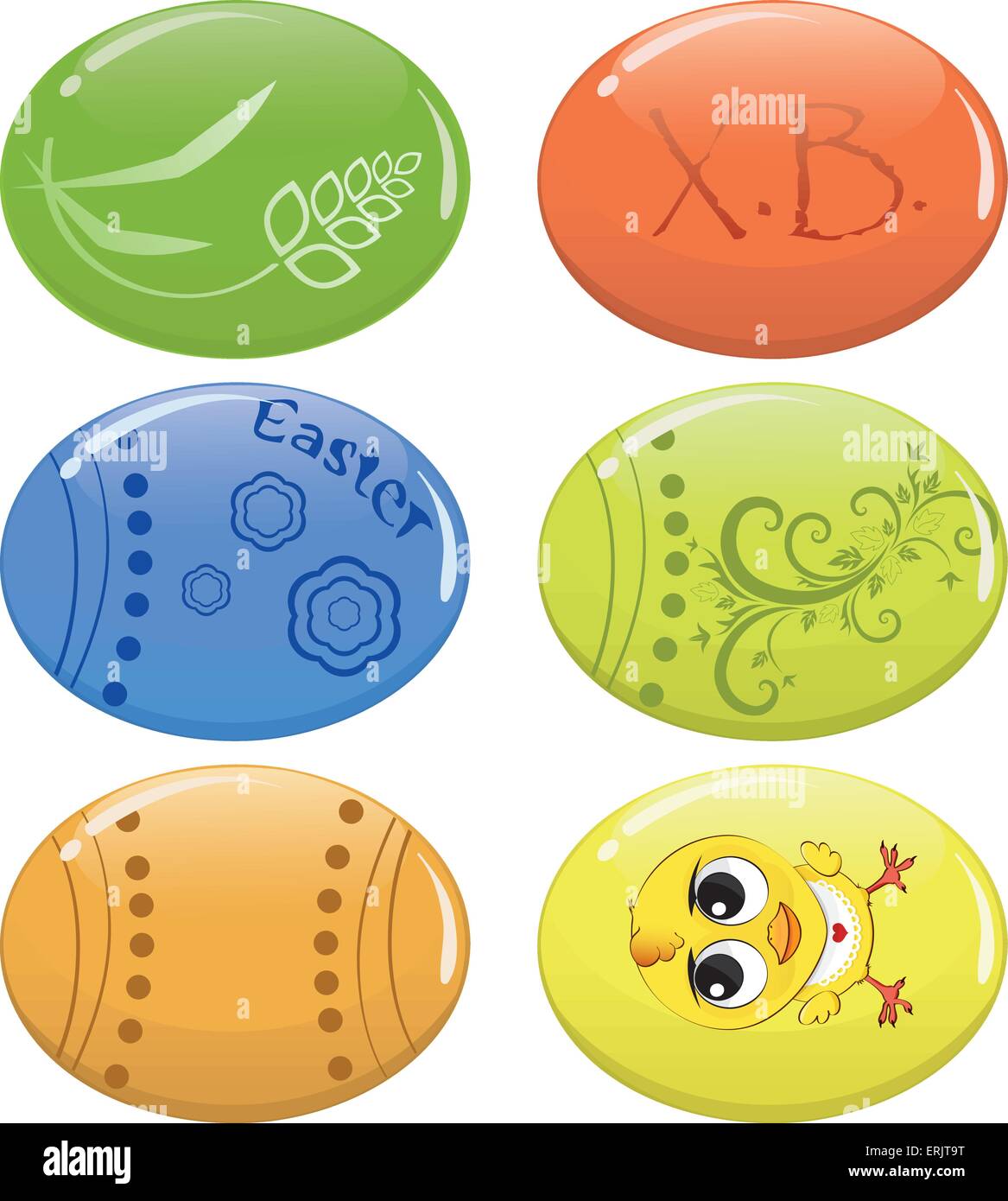 set of Easter eggs. The illustration on white background Stock Vector ...