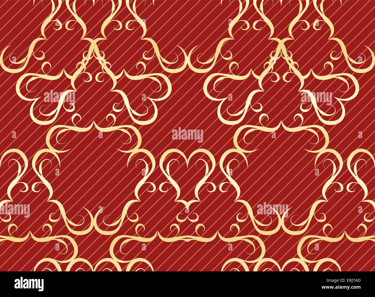 wallpaper. Gold seamless pattern on a red background with stripes Stock ...