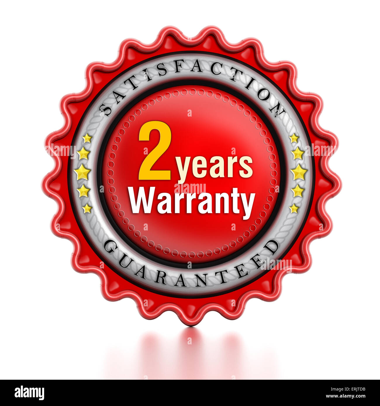 2 year warranty stamp isolated on white background. Stock Photo