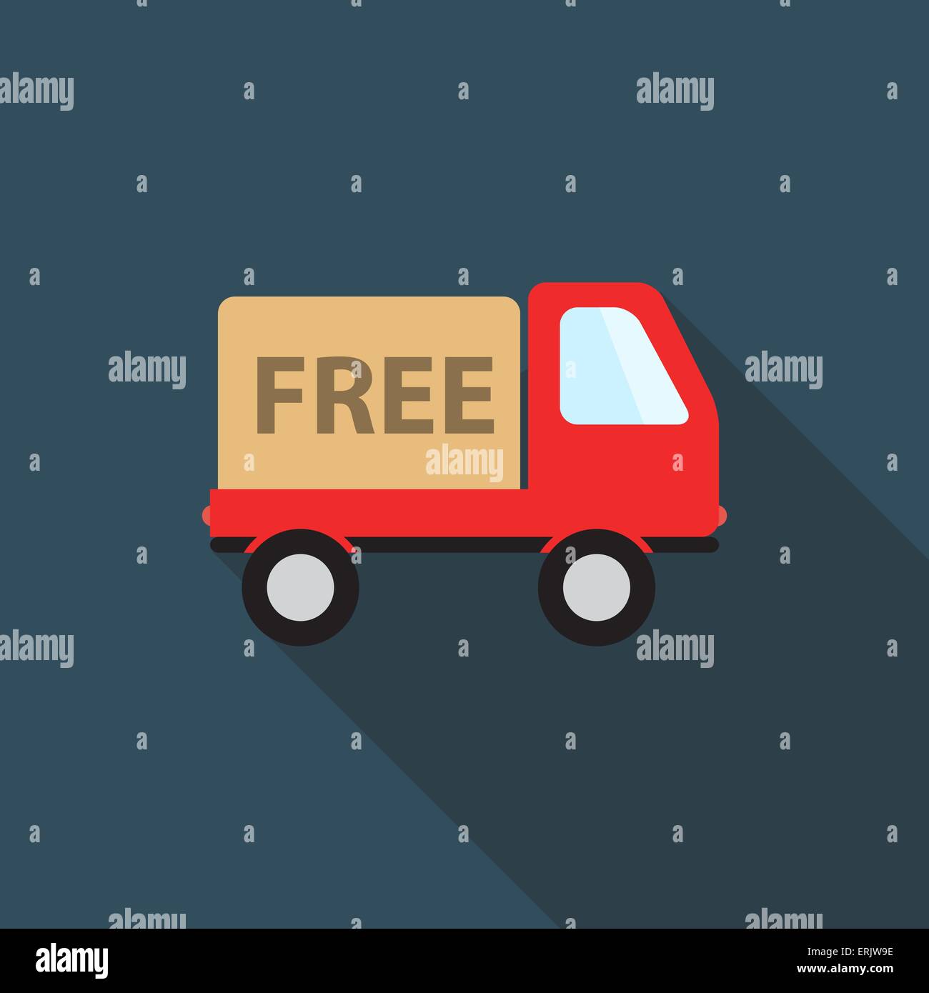 Free Delivery Icon with Long Shadow, Vector Illustration Stock Vector ...