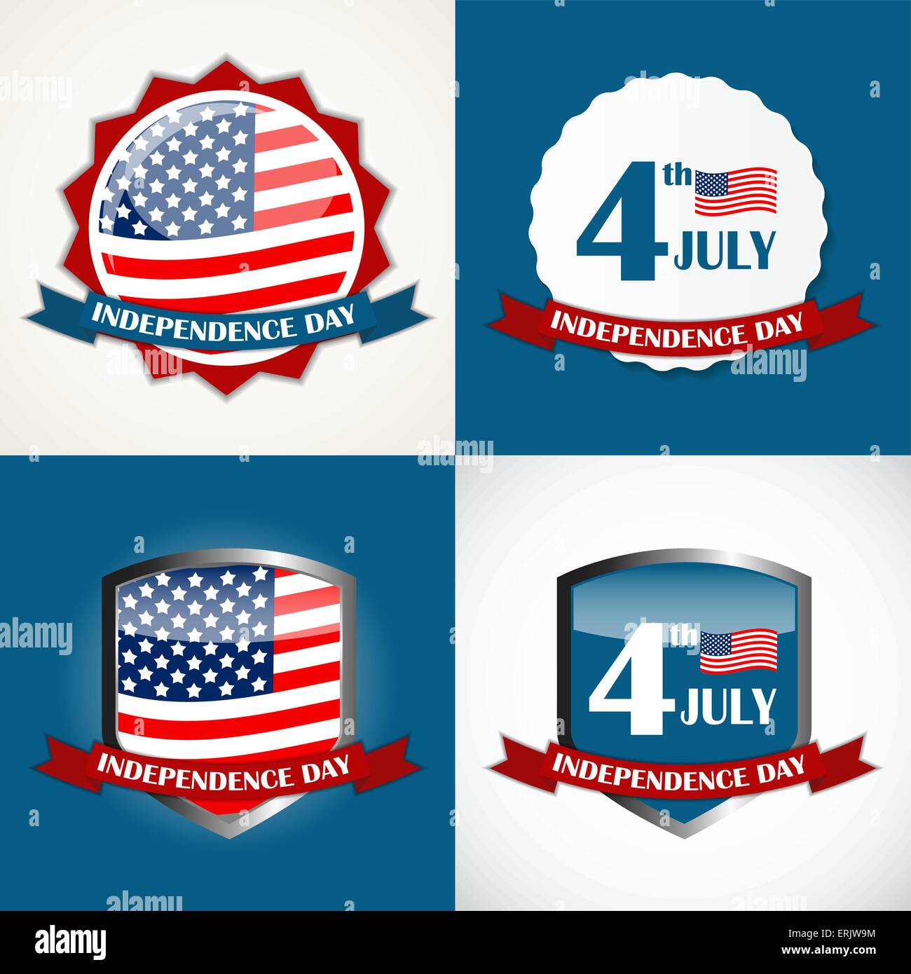 Independence Day Poster Set Vector Illustration Stock Vector Image ...