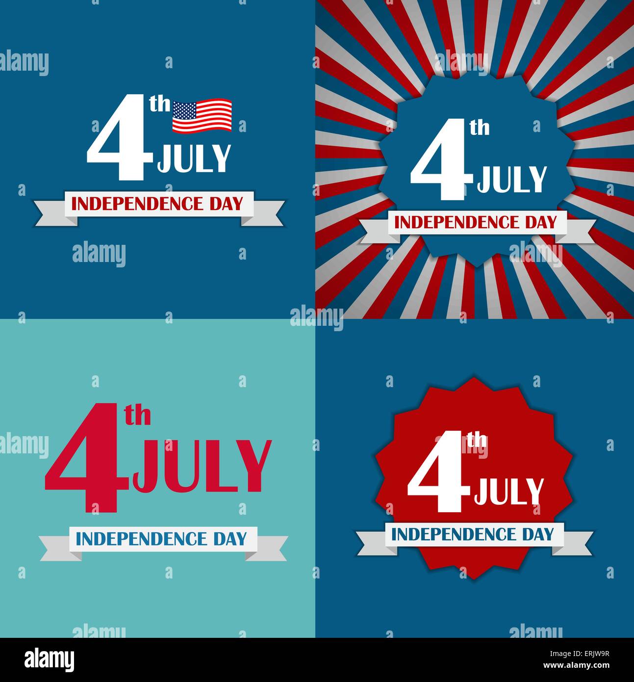 Independence Day Poster Set Vector Illustration Stock Vector Image ...