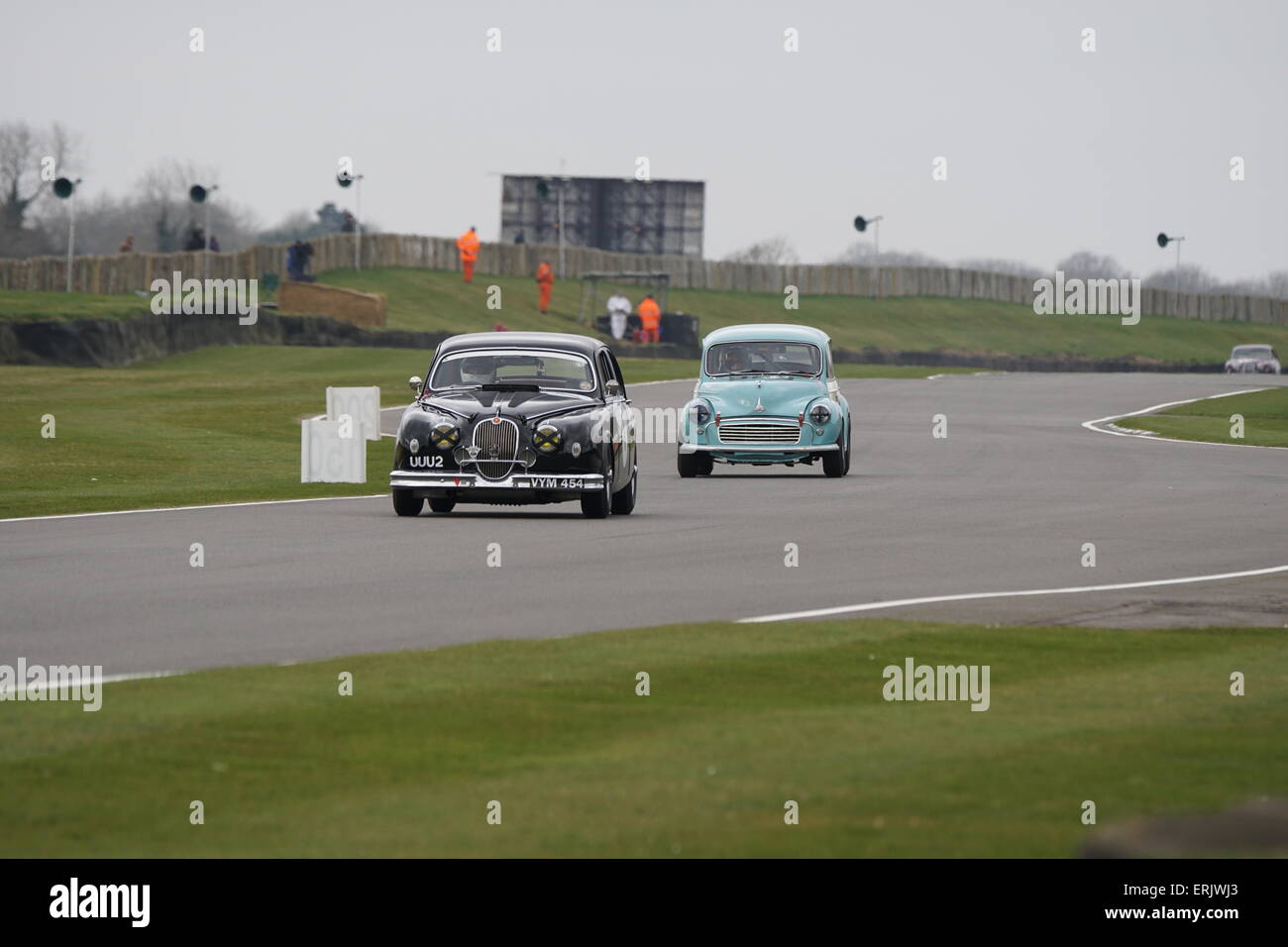 Andy Wallace driving a 1959 MK1 Jaguar at the Goodwood Members Meeting