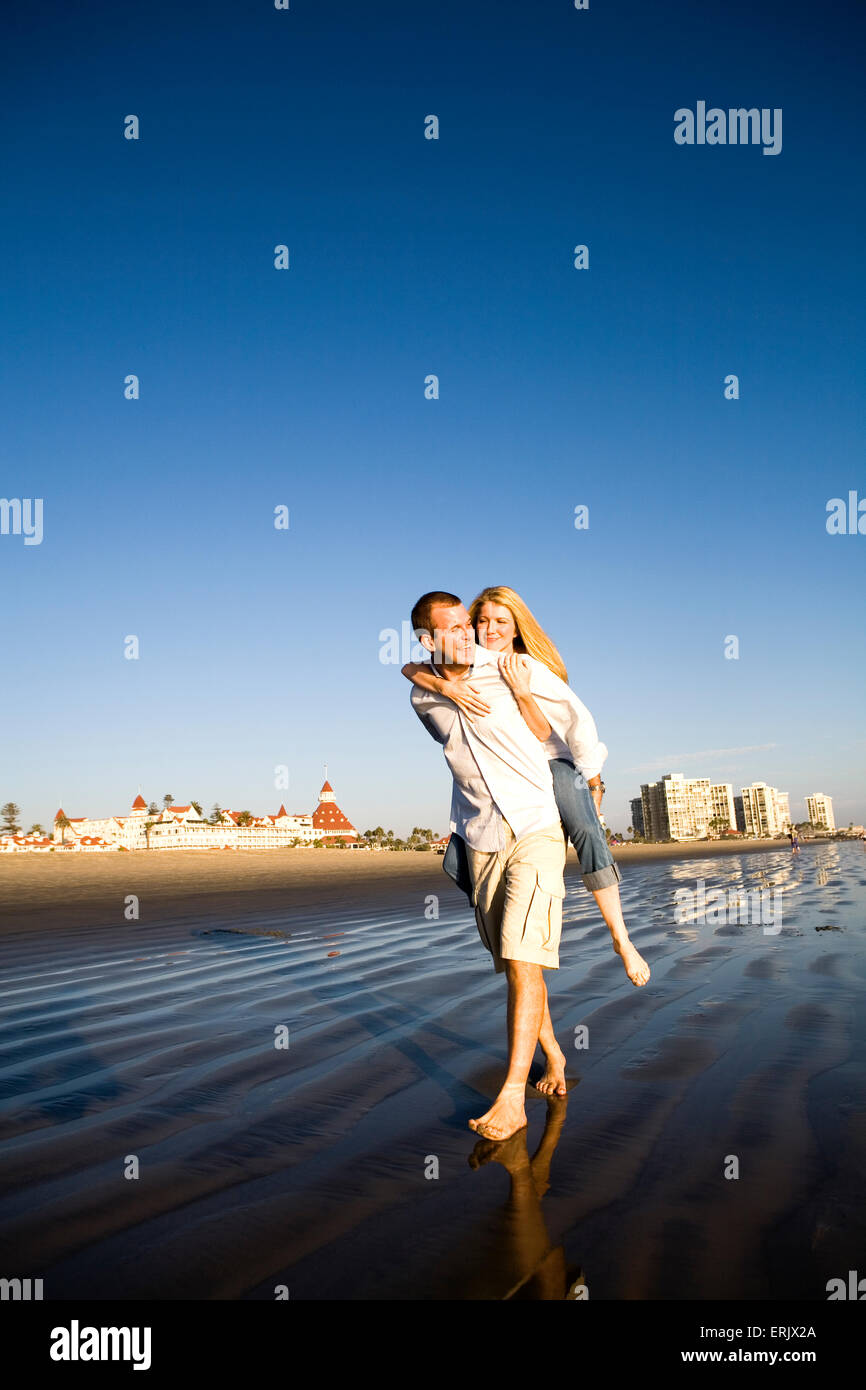 A couple enjoys the beach, Coronado, California. Stock Photo