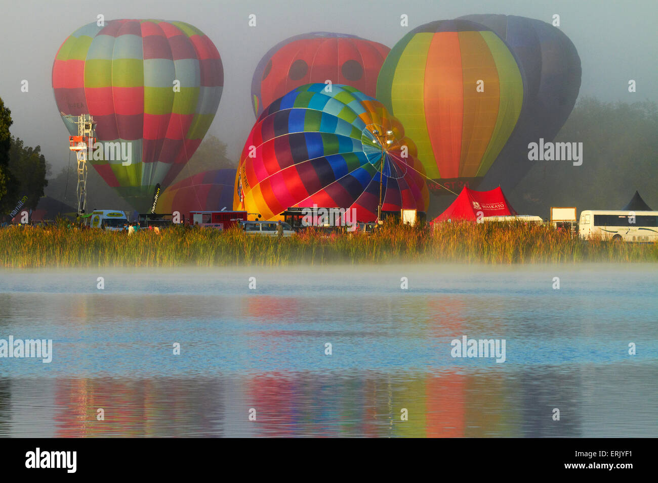 Hot air balloons, Balloons over Waikato Festival, Lake Rotoroa