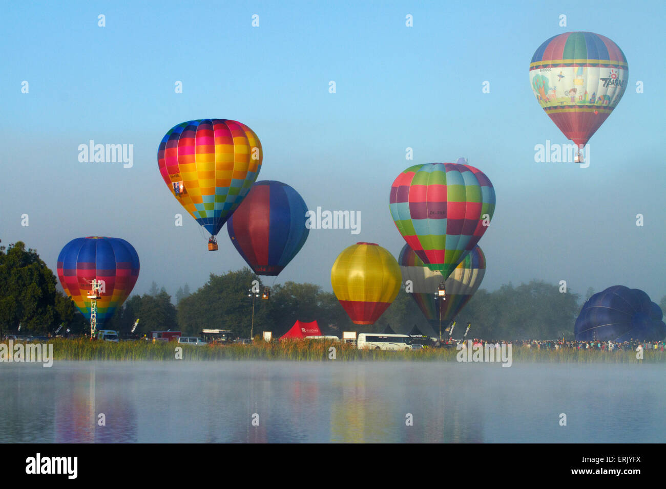 Hot air balloons, Balloons over Waikato Festival, Lake Rotoroa