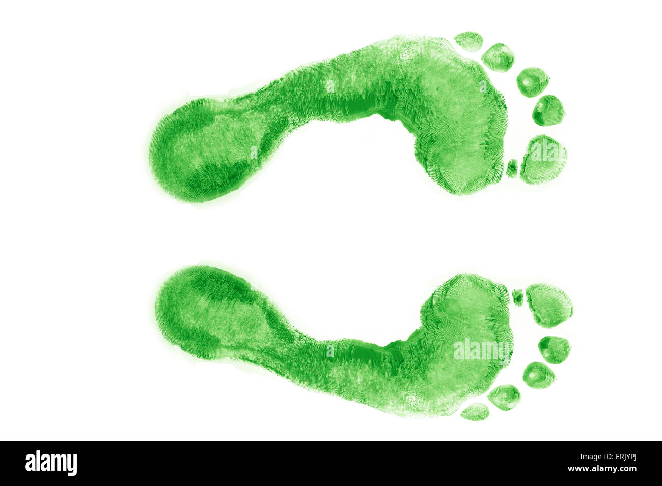 Green Carbon Footprint Stock Photo
