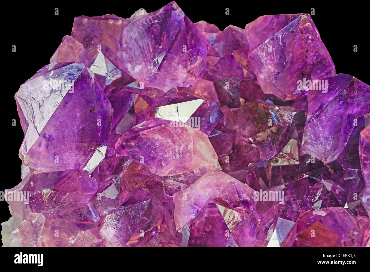 Beautiful purple Amethyst crystals Stock Photo