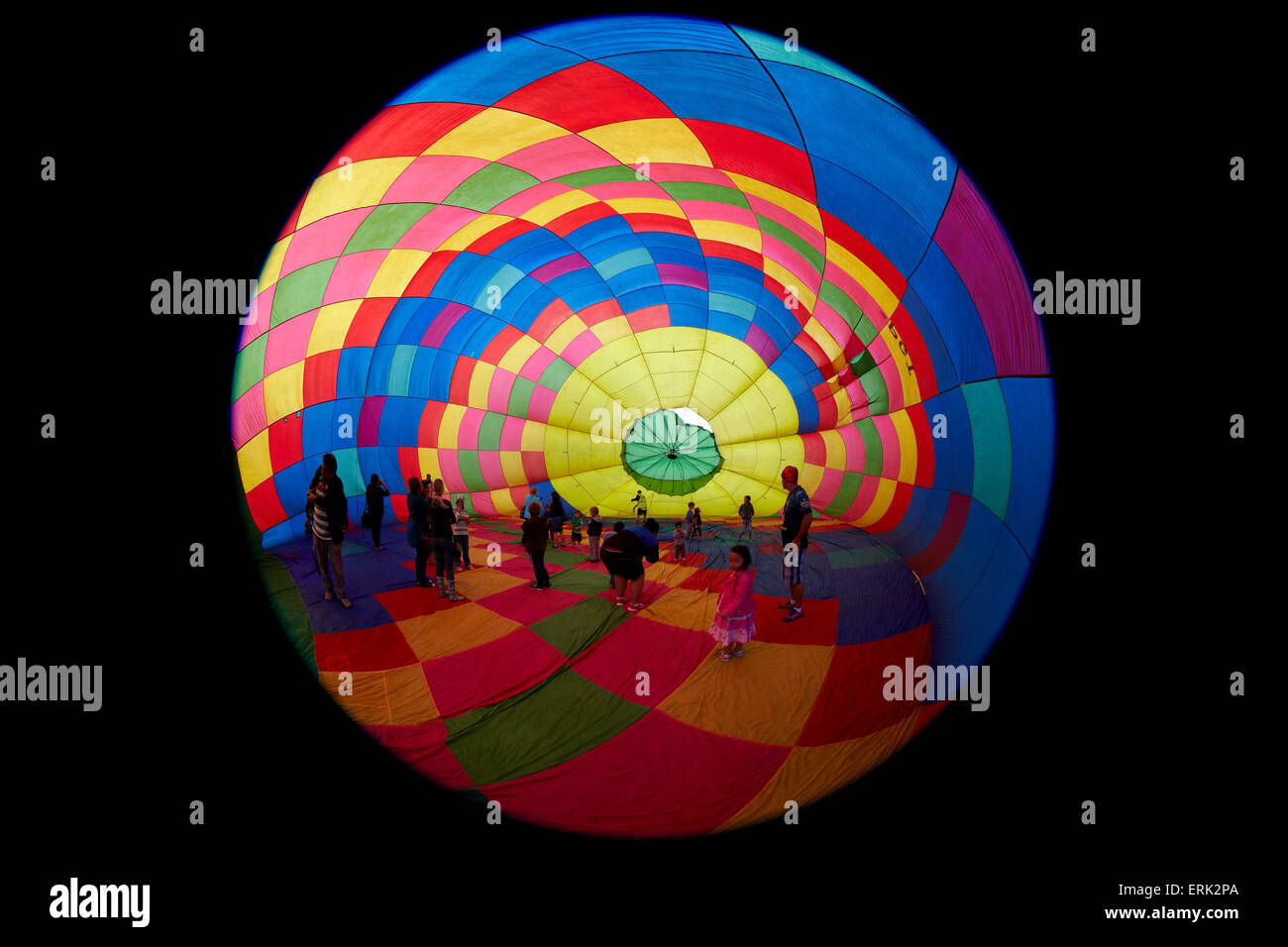 Inside a hot air balloon, Balloons over Waikato Festival, Lake Rotoroa, Hamilton, Waikato, North Island, New Zealand Stock Photo