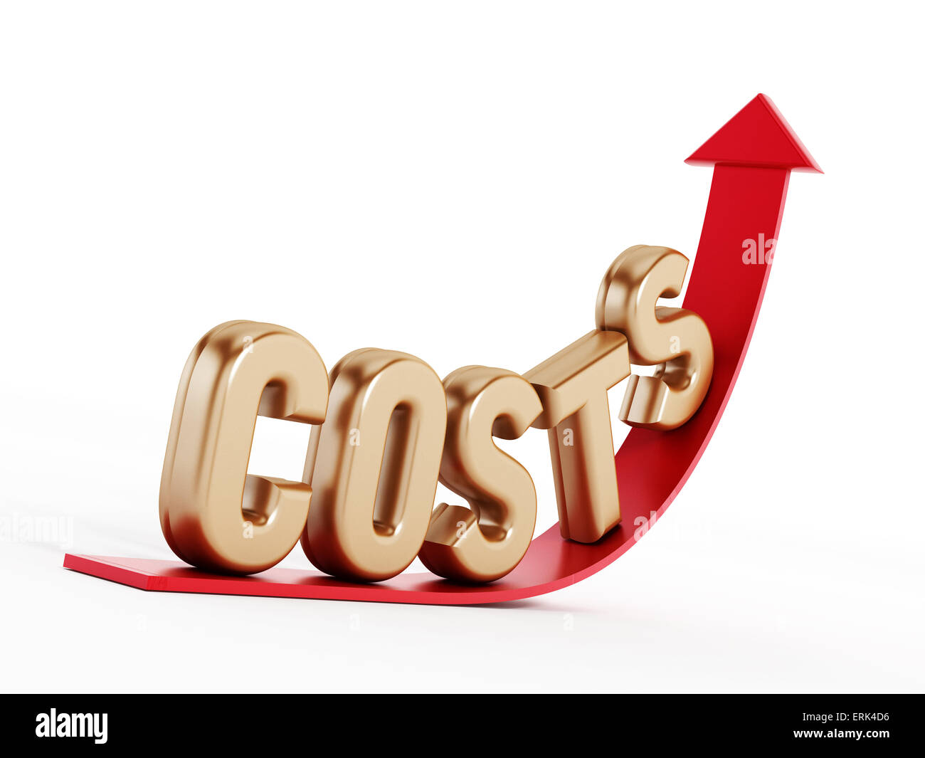 Rising costs text on the arrow Stock Photo