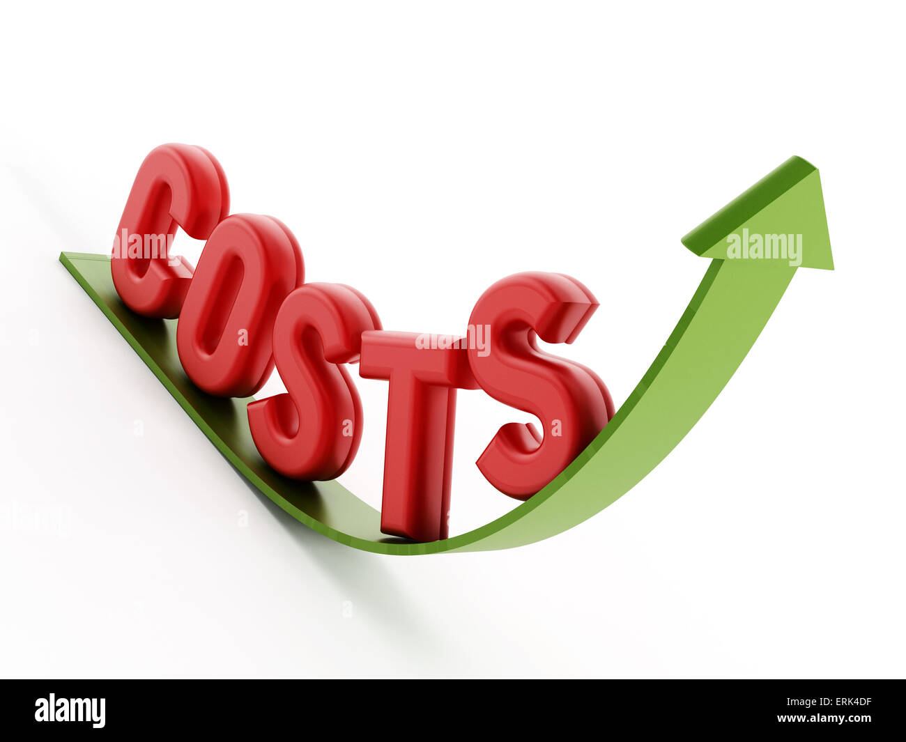 Rising costs text on the arrow Stock Photo