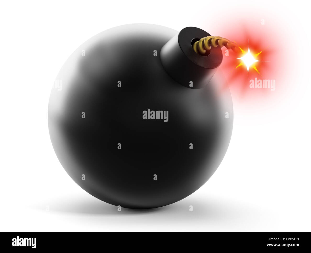 Bomb with burning fuse isolated on white background Stock Photo Alamy