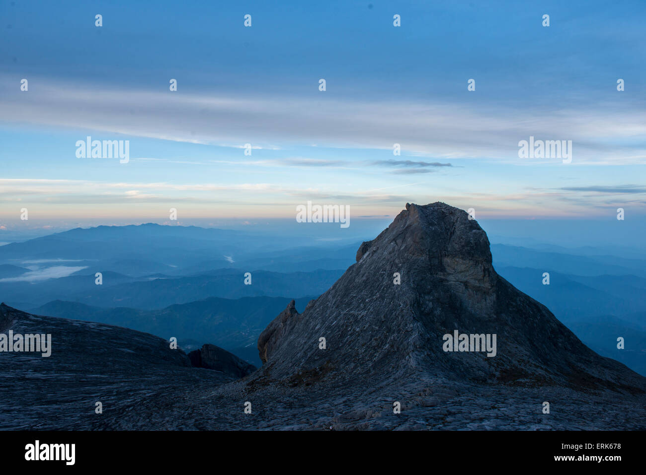 Sunrise sky at the peak, Low's Peak, Mount Kinabalu, Sabah, Borneo ...
