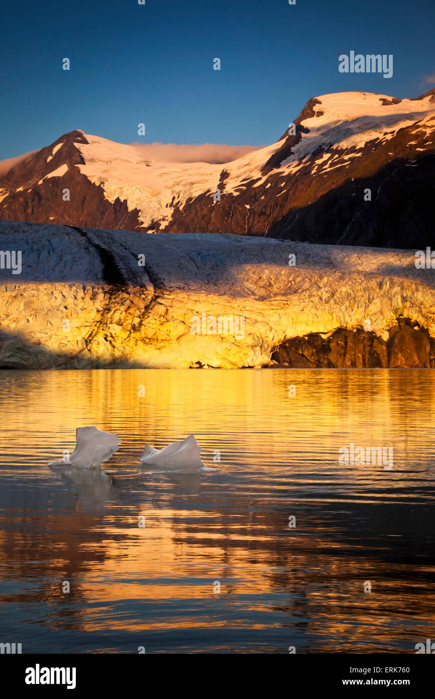 Alaska,Iceberg,Portage Glacier,Dawn Stock Photo