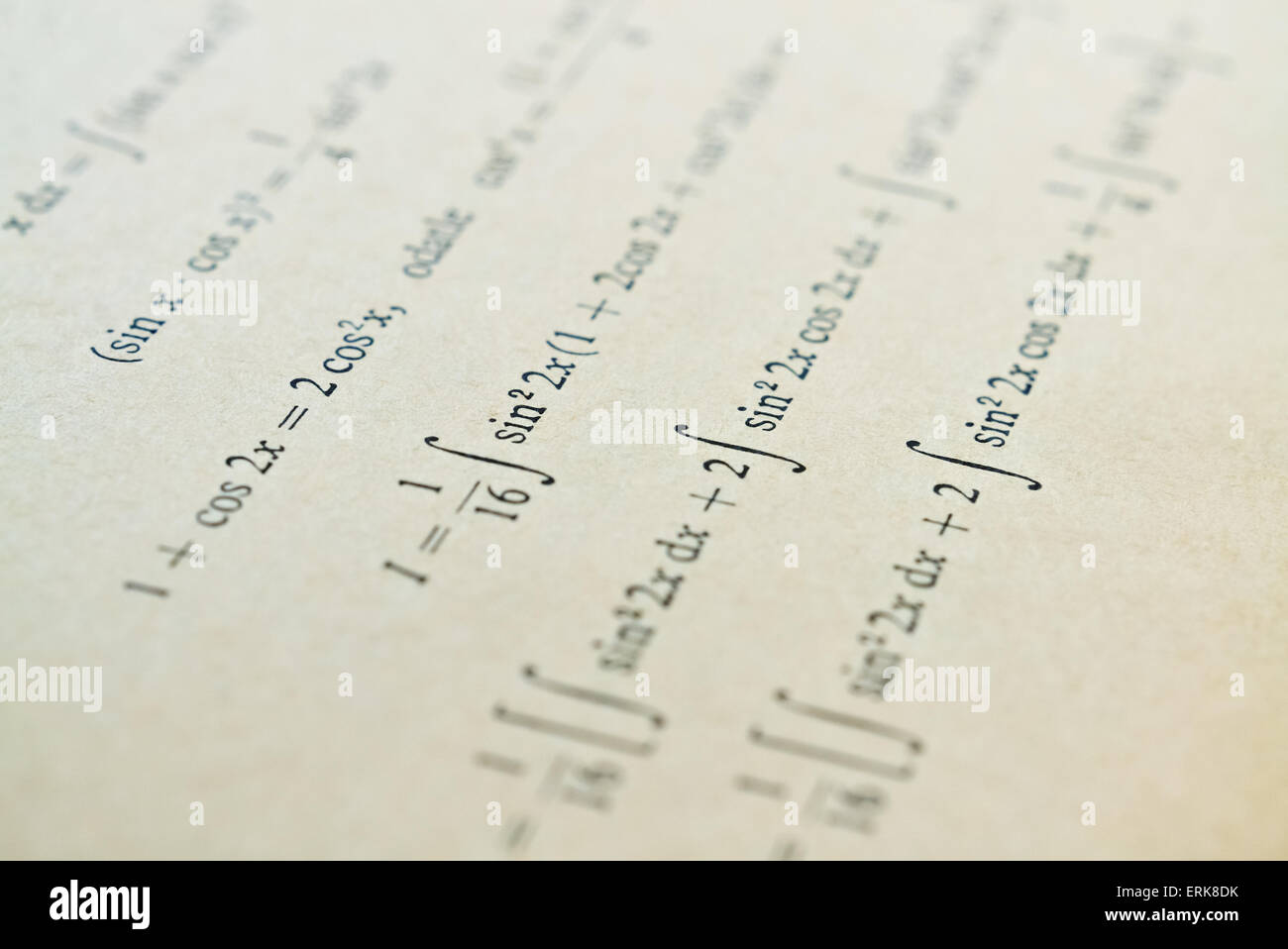 Closeup of mathematical lessons on differential and integral calculus