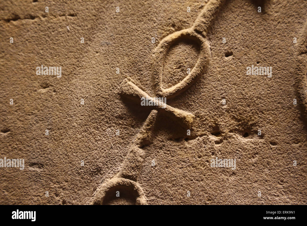 Ancient Egypt. Relief. Ankh or Breath of life. Eternal life symbol. Vatican Museums. Stock Photo