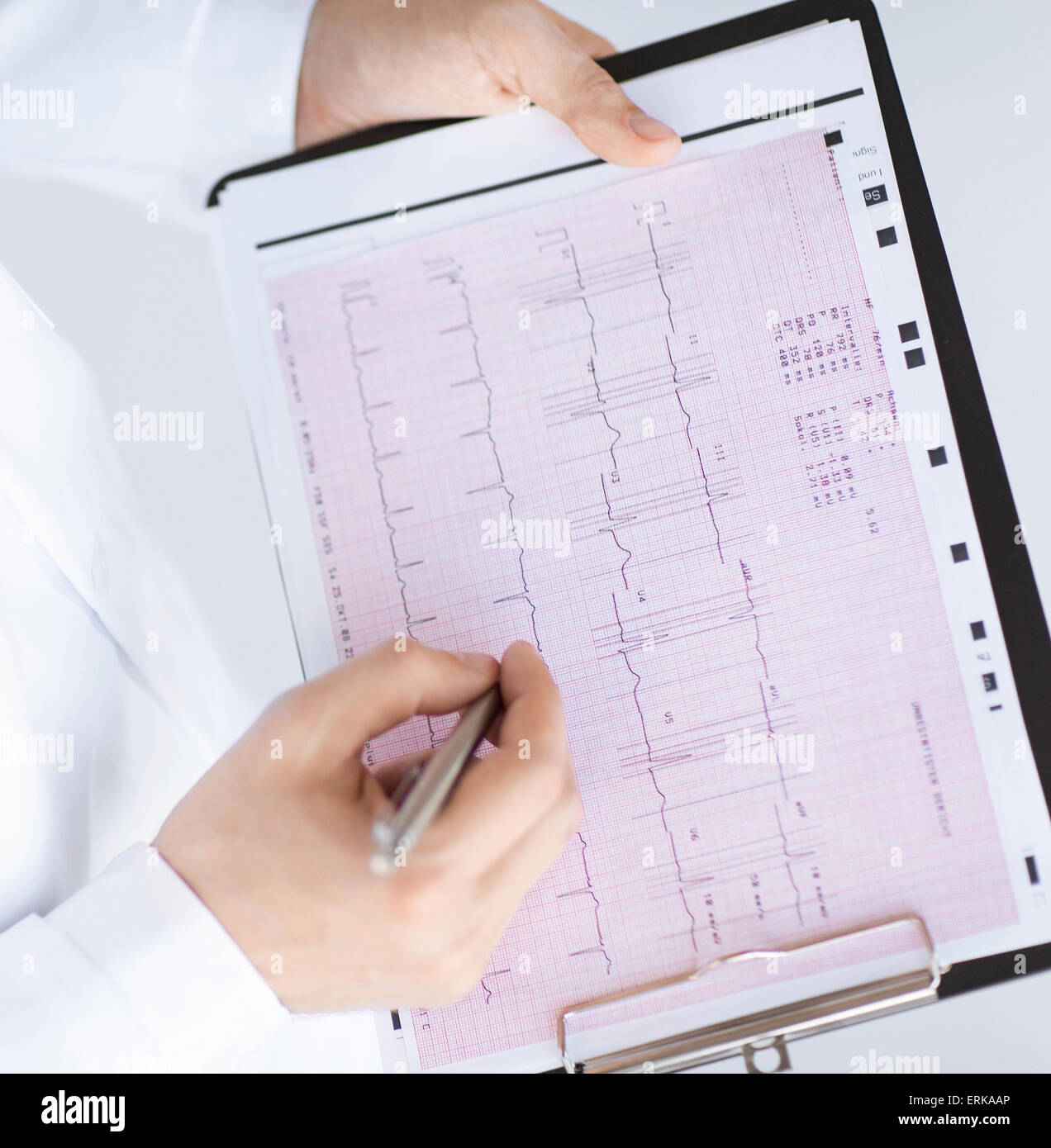 male doctor hands with cardiogram Stock Photo - Alamy