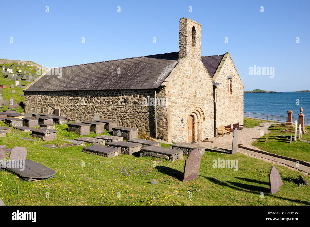 St Hywyns  Pilgrim Church Aberdaron Llyn Peninsula Gwynedd Wales cymru Stock Photo