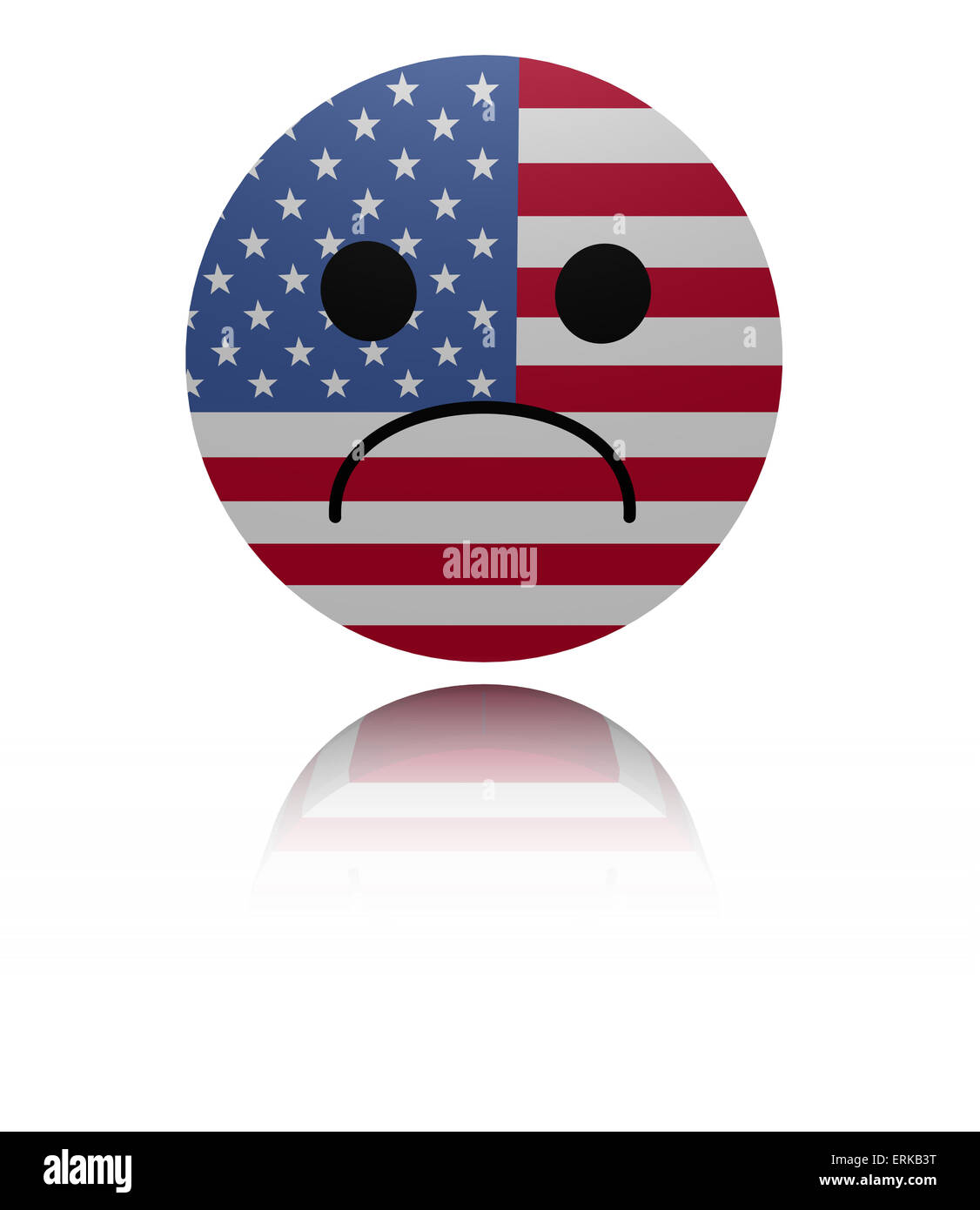 Sad american flag Cut Out Stock