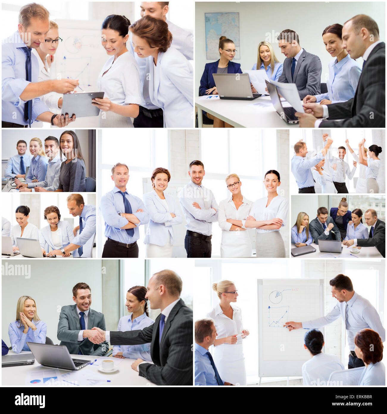 collage with many business people in office Stock Photo Alamy