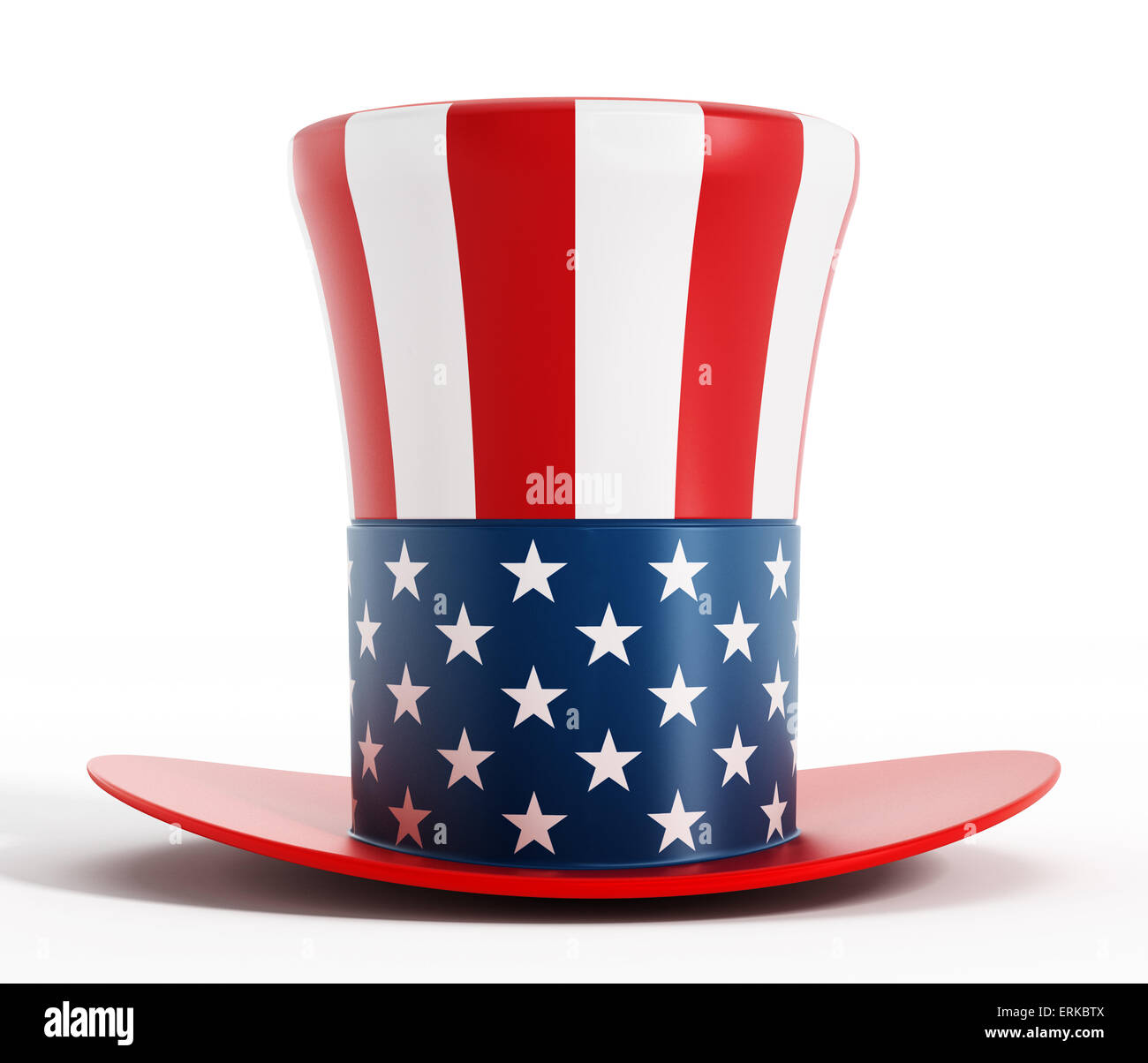 Hat with American flag texture. Stock Photo