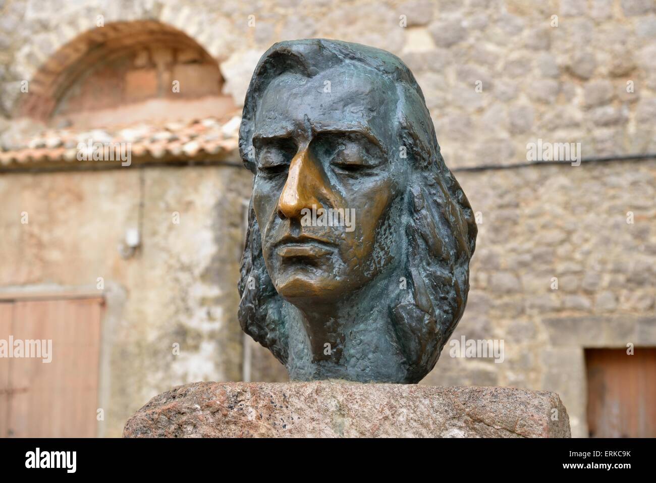 Bust of the Polish composer Frederic Chopin, Valldemossa, Majorca, Balearic Islands, Spain Stock Photo
