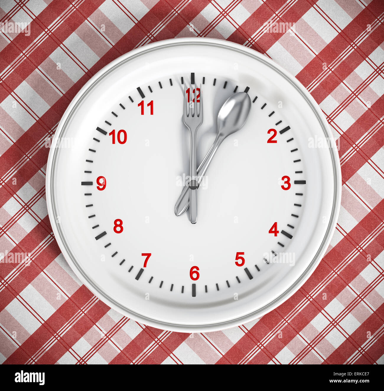 Lunch time concept with spoon and fork inside the plate Stock Photo Alamy