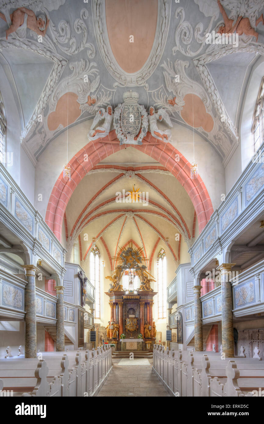 Collegiate Church of St. Mary, Himmelkron monastery, Himmelkron, Upper Franconia, Franconia, Bavaria, Germany Stock Photo