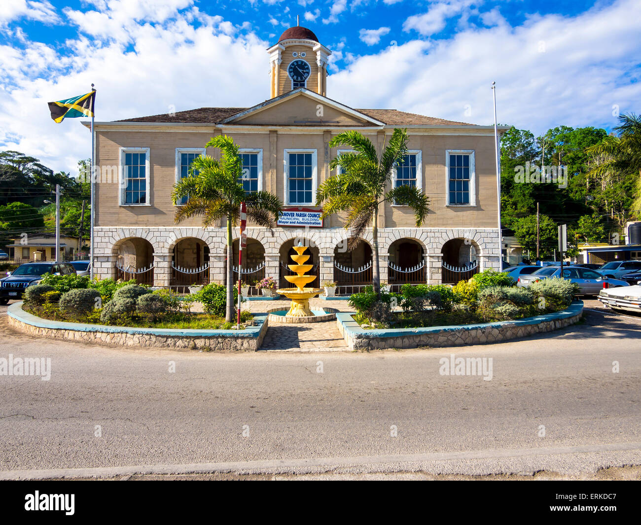 Town Hall, Lucea, Hanover Parish region, Jamaica Stock Photo