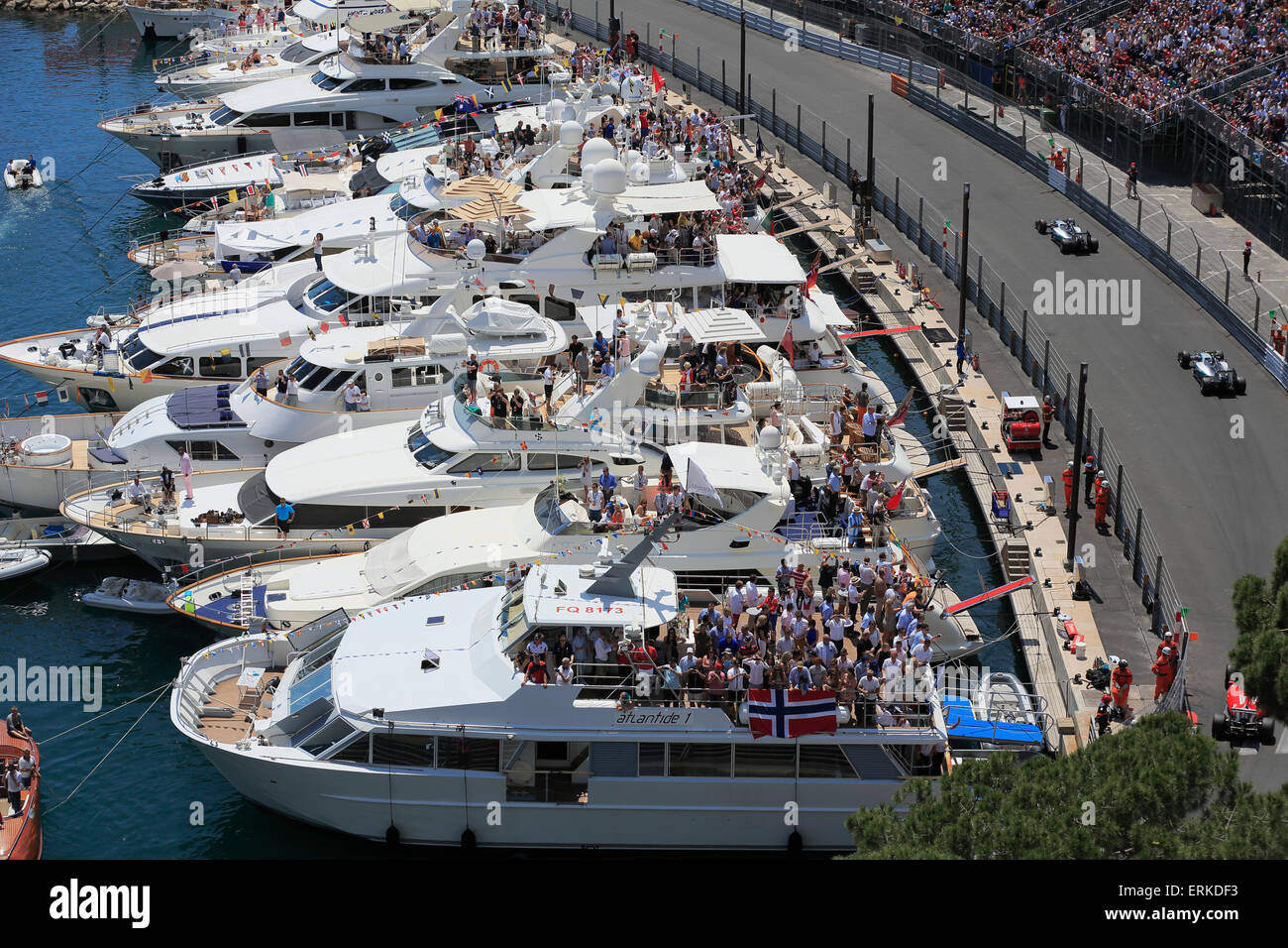 Viewers On Yachts In Port Hercule At The Track Formula 1 Grand Prix Viewers On Yachts In Port Hercule At The Track Formula 1 Grand Prix