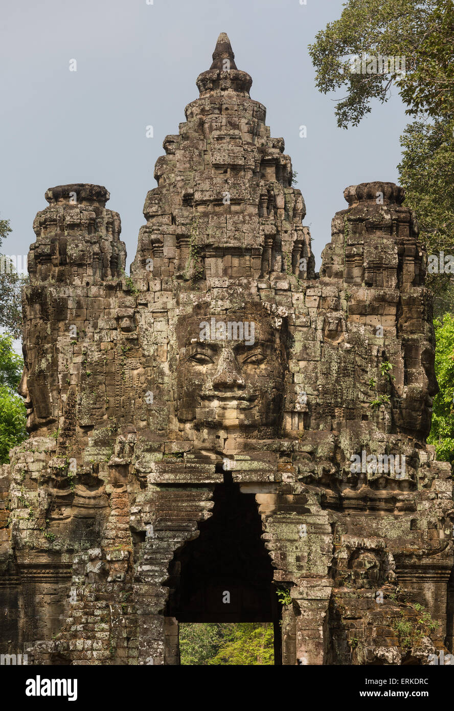 Victory Gate, east side of Angkor Thom, Avalokiteśvara face tower, Siem